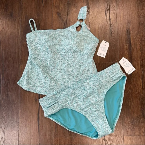 🆕 Time & Tru teal tankini SZ LG/2X - Picture 1 of 3